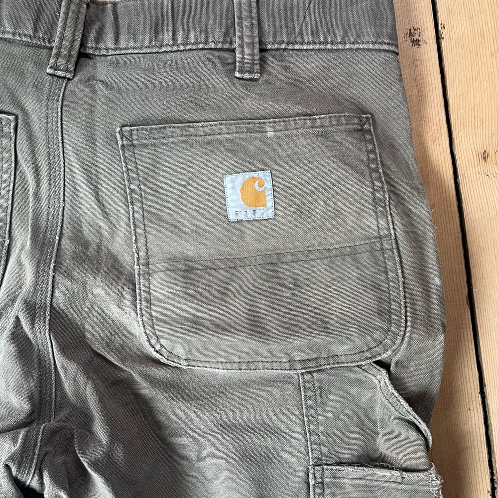 Carhartt Relaxed Fit Faded Olive Green Work Pants - Picture 11 of 12